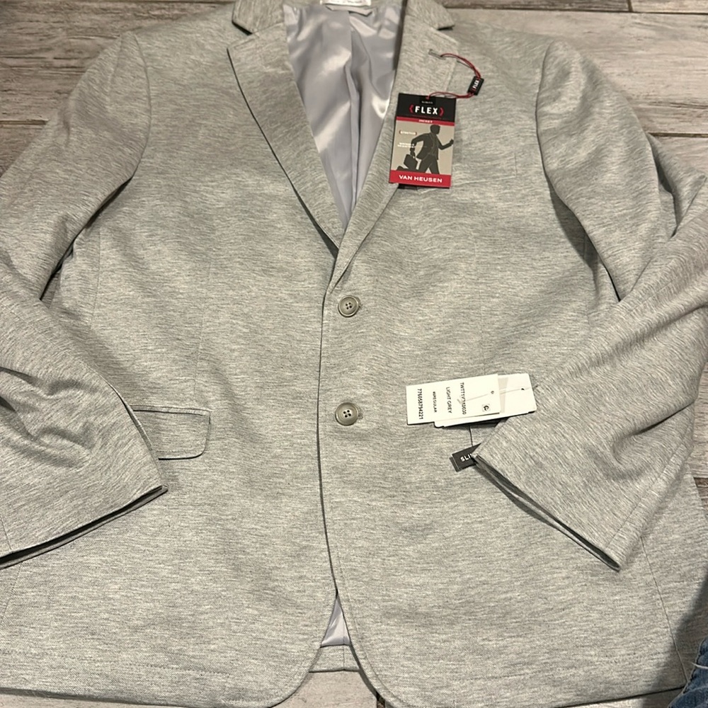 Van Heusen Men’s Grey Slim Fit Flex Suit Jacket 46R NWOT
